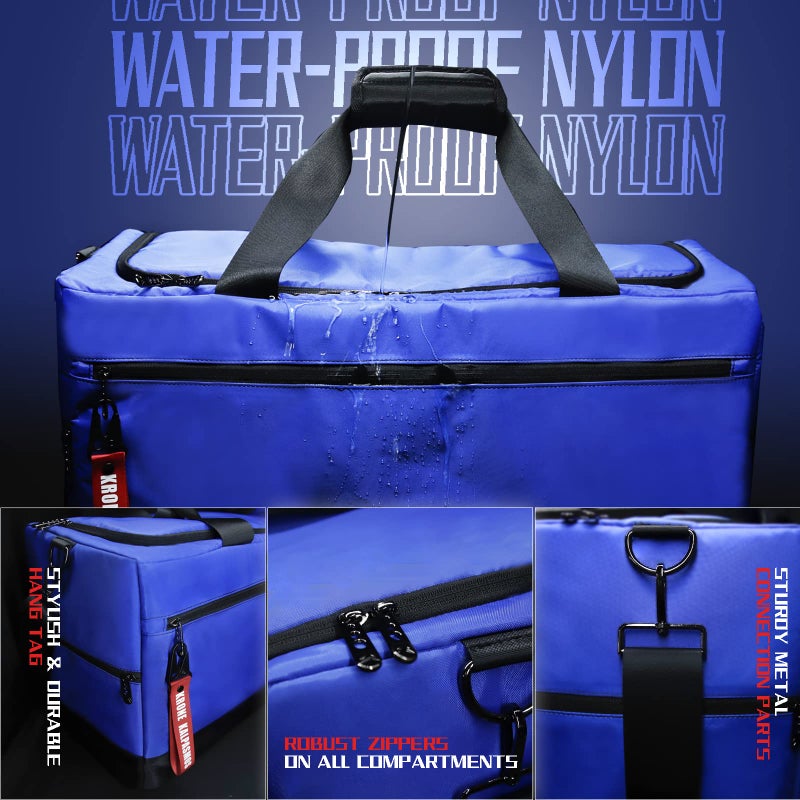 Krone Kalpasmos Sneaker Bag for Travel/Sneakerhead gift/Outdoor Sports Bag/Gym Bag /, A Multi-functional Travel Duffel Bag with 3 Adjustable Dividers, & Shoulder Strap,Made of Nylon, by Krone Kalpasmos-Blue - Image 3